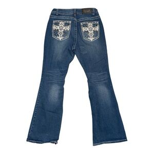 H&Y Embroidered Bootcut Jeans Women’s Size 12 Blue Flare Denim Western Y2K